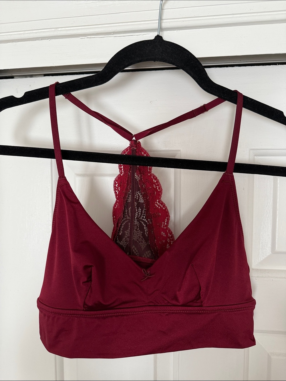 Aerie Lace-Back Bralette in Deep Wine